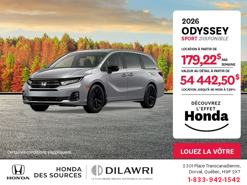Obtenez le Honda Odyssey 2026 !