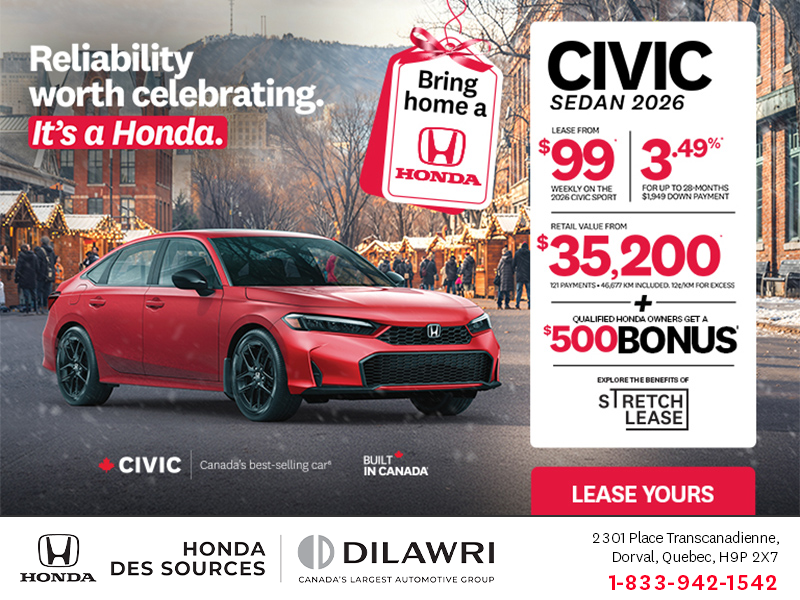 Get the 2026 Honda Civic Sport!