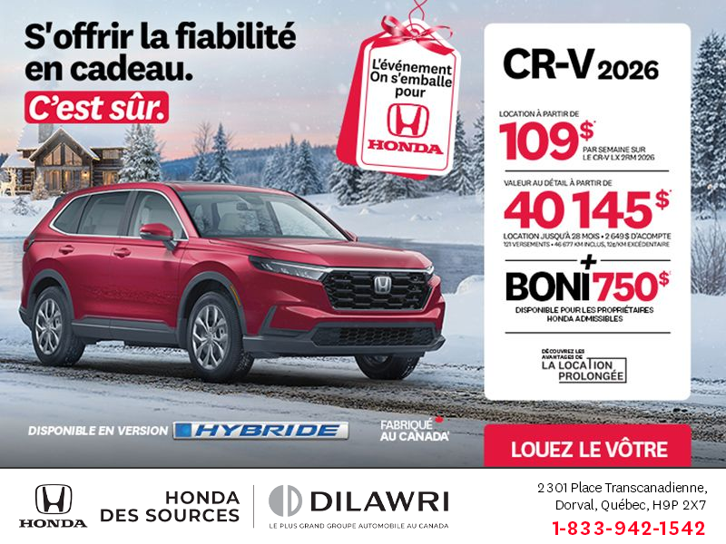 Obtenez le Honda CR-V 2026!