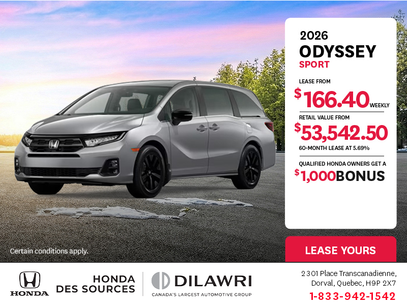 Get the 2026 Honda Odyssey!