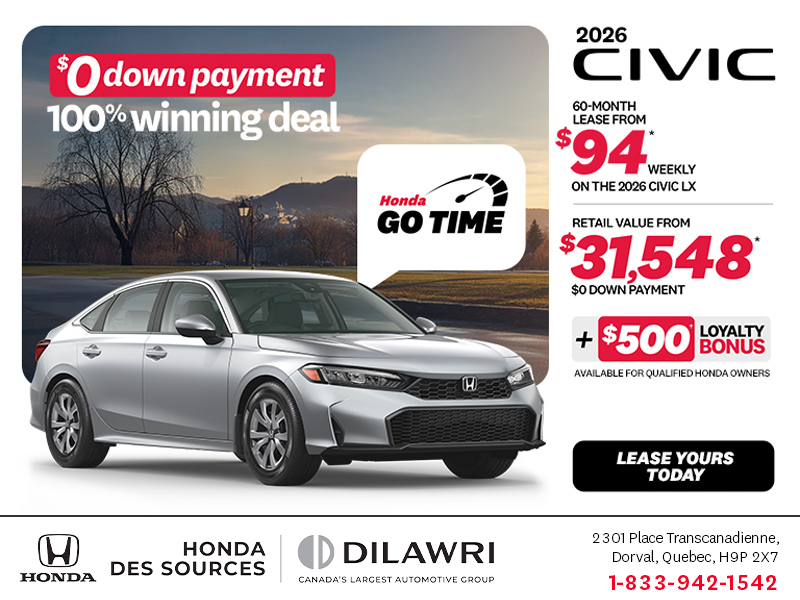 Get the 2026 Honda Civic Sedan!