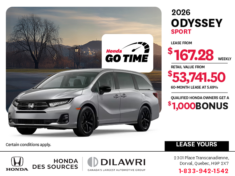 Get the 2026 Honda Odyssey!