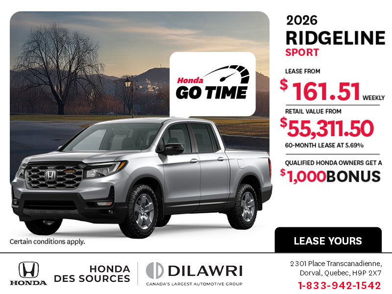 Get the 2026 Honda Ridgeline!