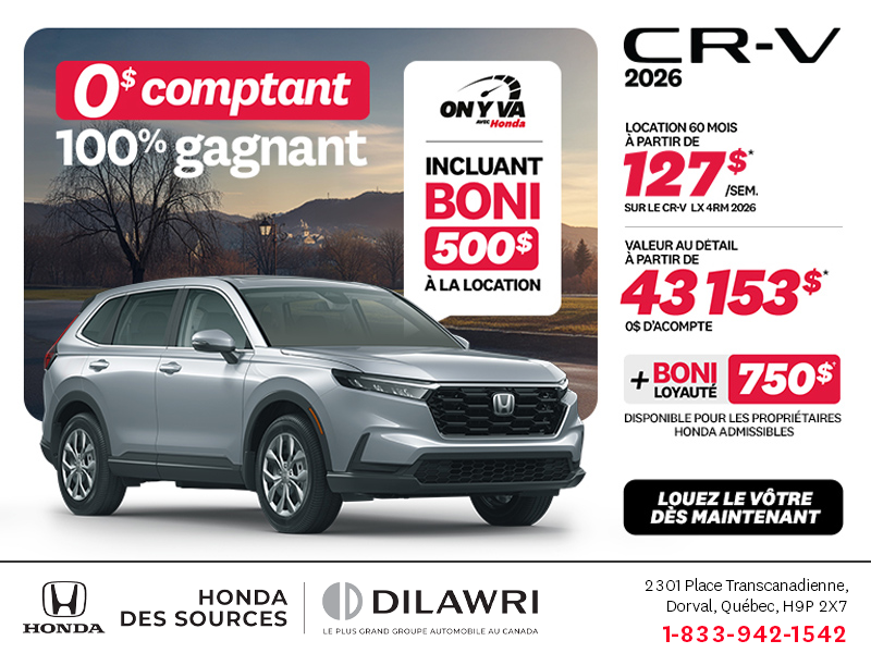 Obtenez le Honda CR-V 2026!