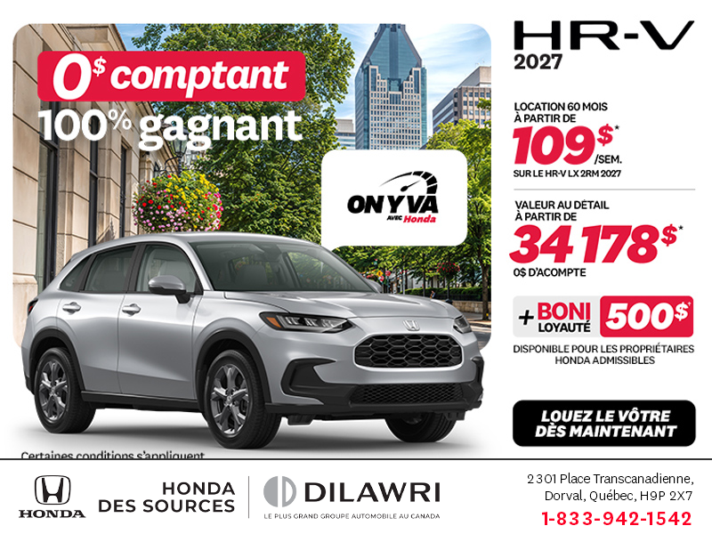 Obtenez la Honda HR-V 2027!
