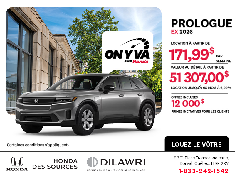 Obtenez la Honda Prologue 2026 !