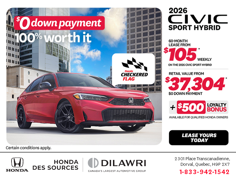 Get the 2026 Honda Civic Sedan Hybrid!
