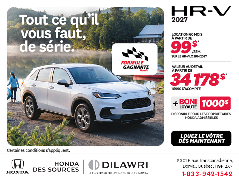 Obtenez la Honda HR-V 2027!