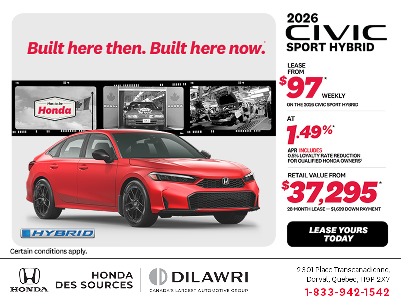 Get the 2026 Honda Civic Sedan Hybrid!