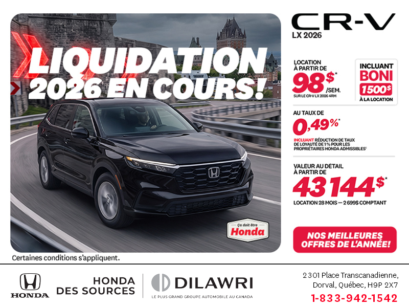 Obtenez la Honda CR-V 2026!