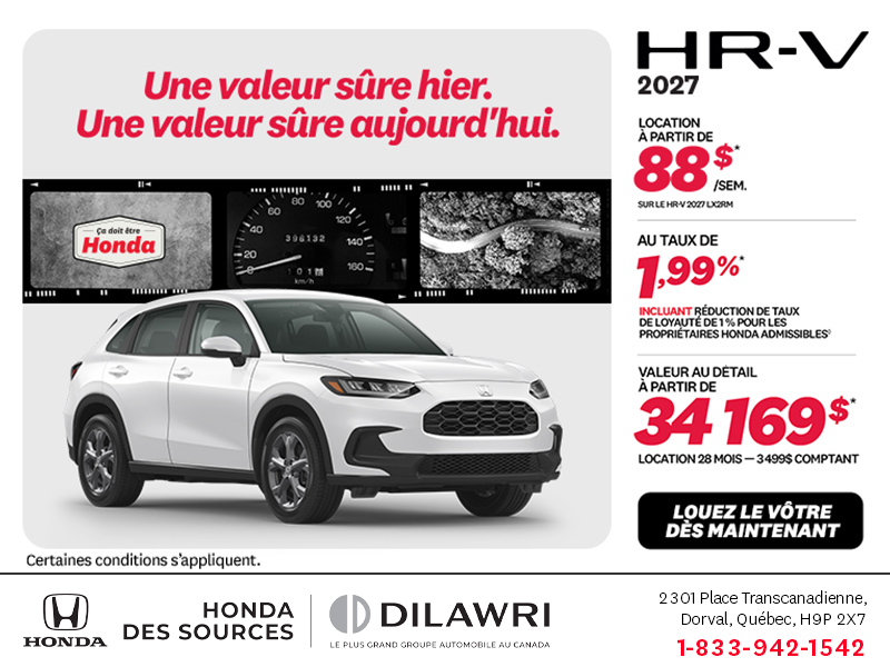 Obtenez la Honda HR-V 2027!