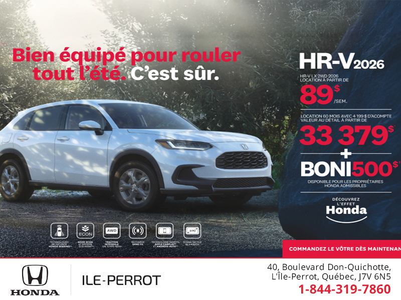 Obtenez le Honda HR-V 2026!