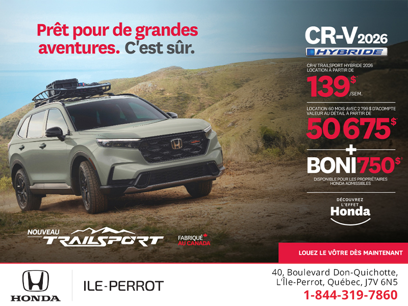 Obtenez le Honda CR-V Hybride 2026!