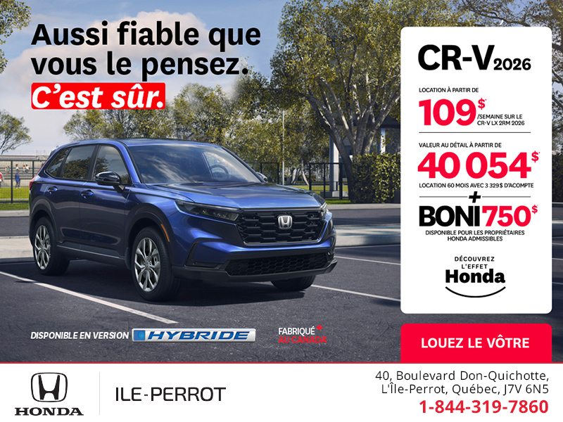 Obtenez le Honda CR-V 2026!