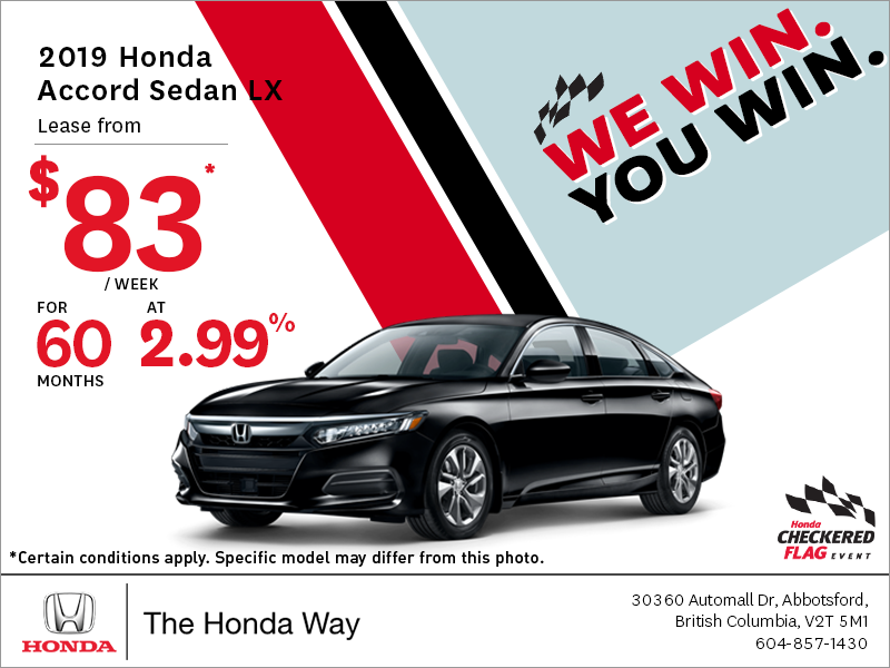 Get the 2019 Honda Accord Sedan Today!