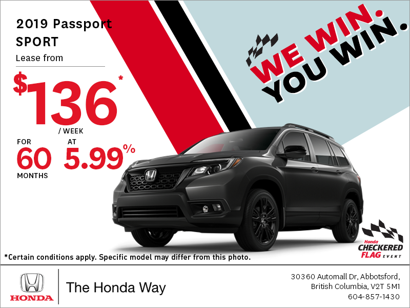 Get the 2019 Honda Passport Today!