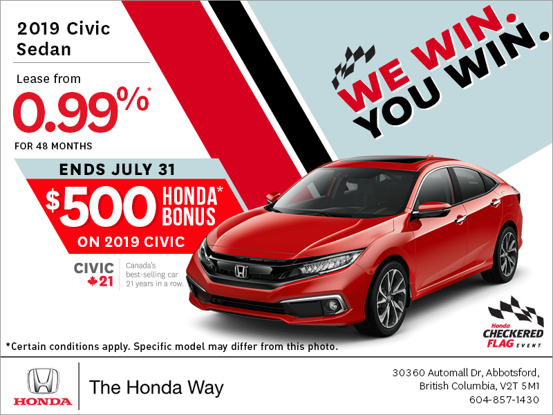 Get the 2019 Honda Civic Today!