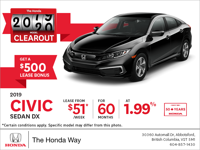 Lease the 2019 Honda Civic Today!