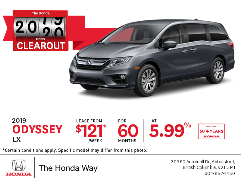 Lease the 2019 Honda Odyssey Today!