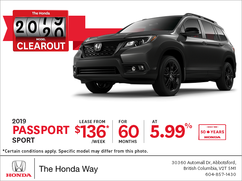 Lease the 2019 Honda Passport Today!
