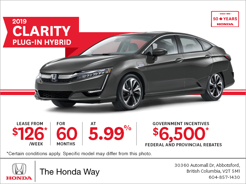 Lease the 2019 Honda Clarity Plug-in Hybrid Today!