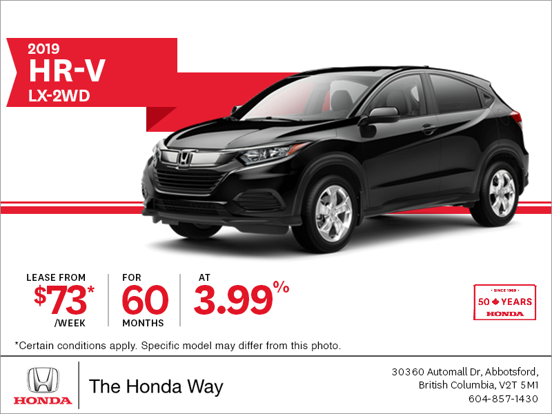 Lease the 2019 Honda HR-V Today!