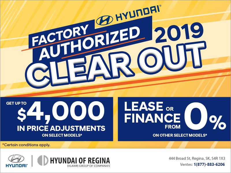 The Hyundai Factory Authorized 2019 Clear Out!