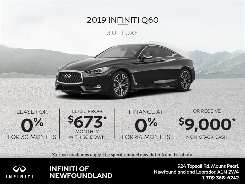 Infiniti Q60 Lease >> Infiniti Of Newfoundland In Mount Pearl Lease A New 2019 Infiniti Q60 Lease >> Infiniti Of Newfoundland In Mount Pearl Lease A New 2019
