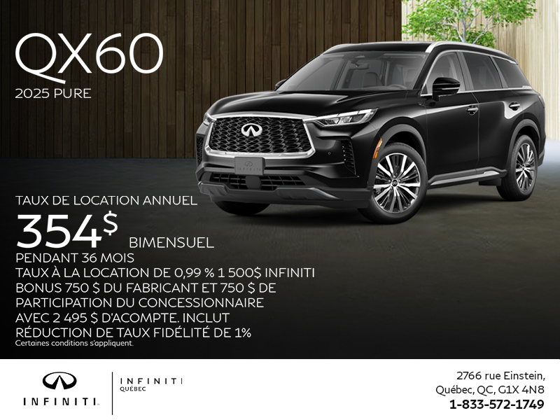 Procurez-vous le INFINITI QX60 2025 !