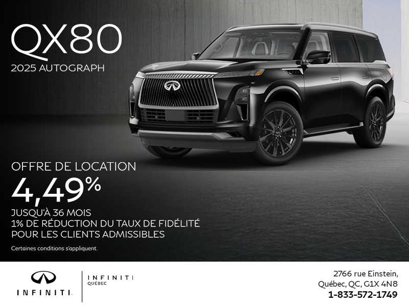 Procurez-vous la INFINITI QX80 2025 !