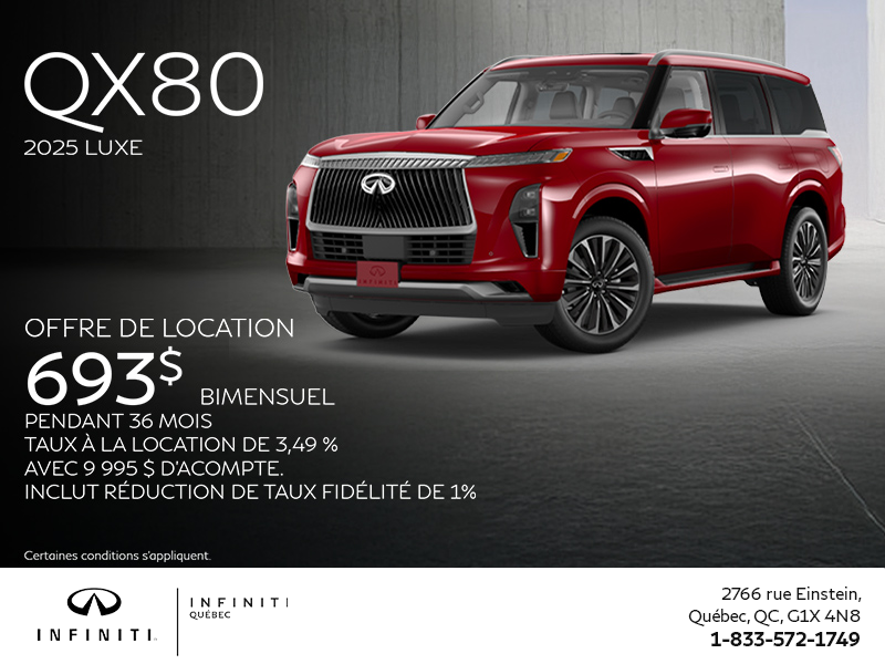 Procurez-vous la INFINITI QX80 2025 !