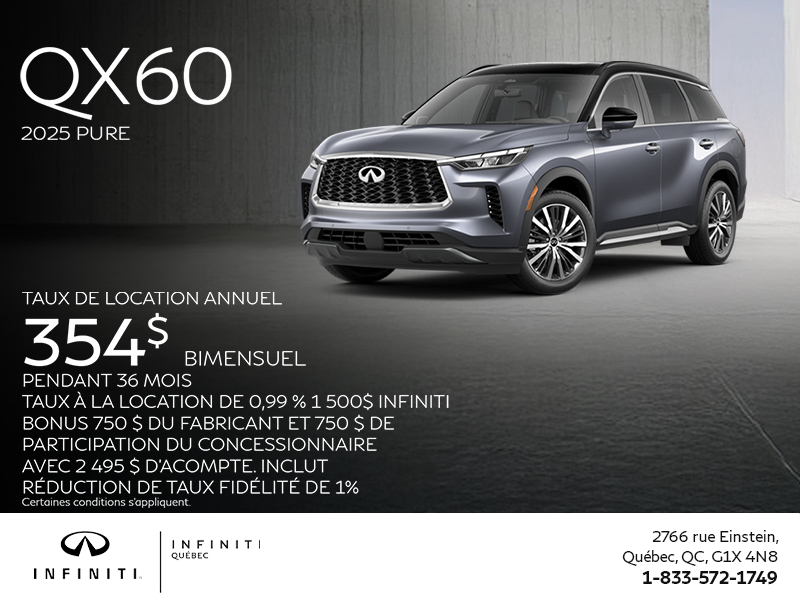 Procurez-vous le INFINITI QX60 2025 !
