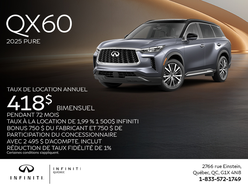 Procurez-vous le INFINITI QX60 2025 !