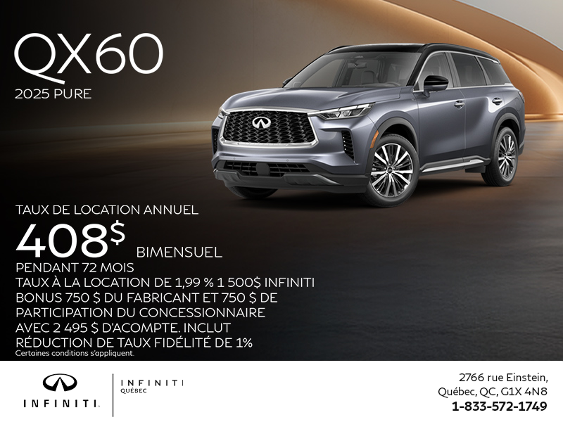 Procurez-vous le INFINITI QX60 2025 !