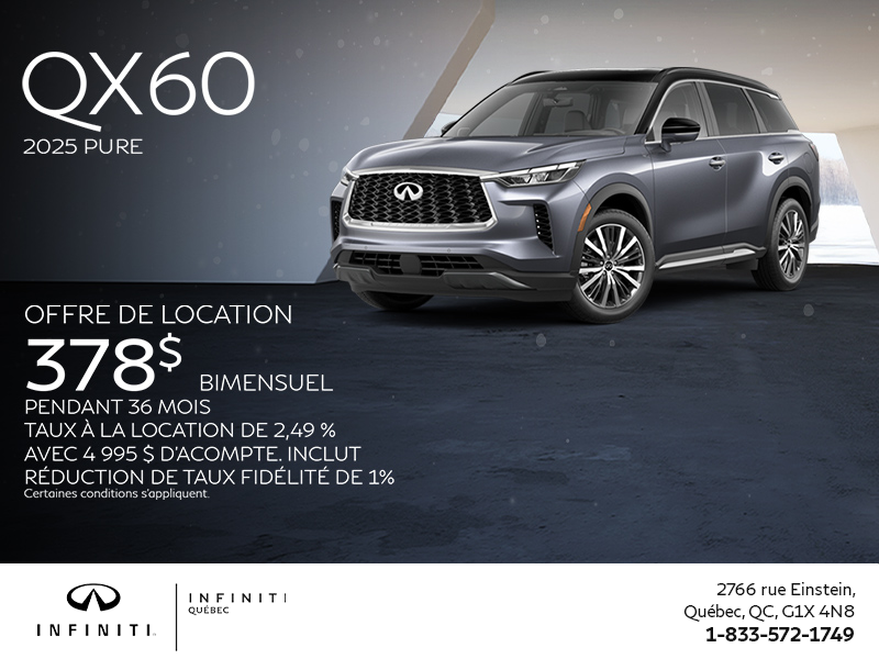 Procurez-vous le INFINITI QX60 2025 !