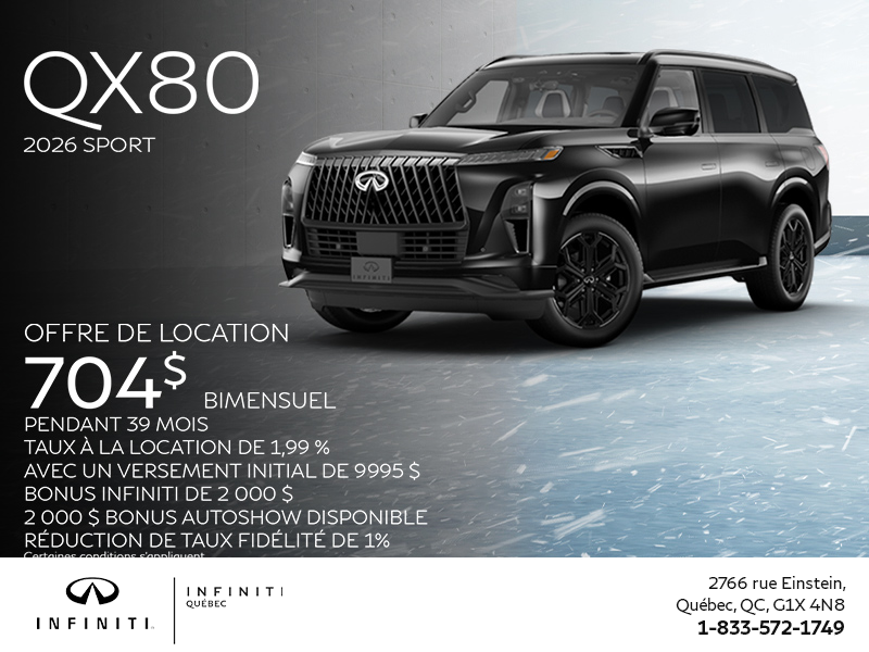 Procurez-vous la INFINITI QX80 2026 !
