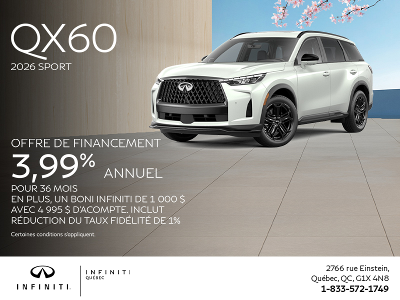 Procurez-vous la INFINITI QX60 2026 !