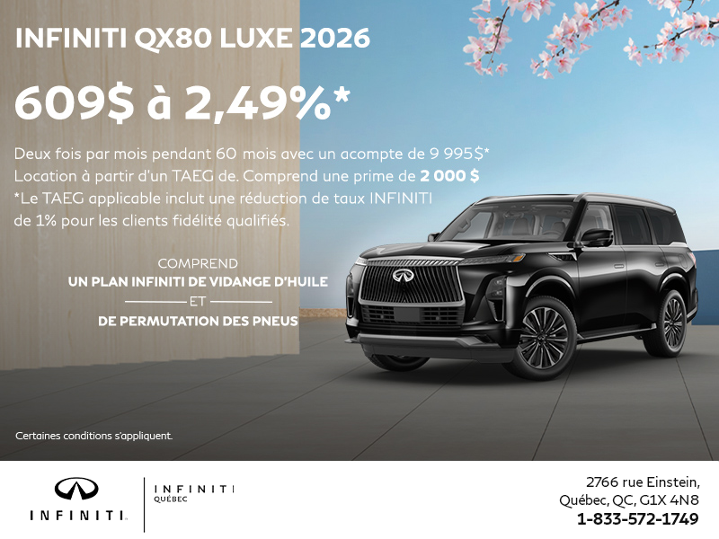 Procurez-vous la INFINITI QX80 2026 !