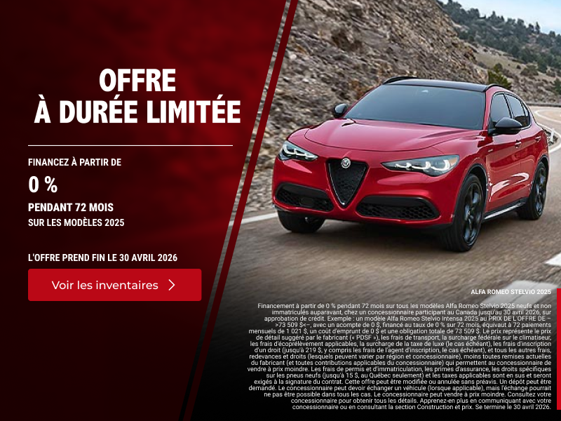 L'événement mensuel Alfa Romeo