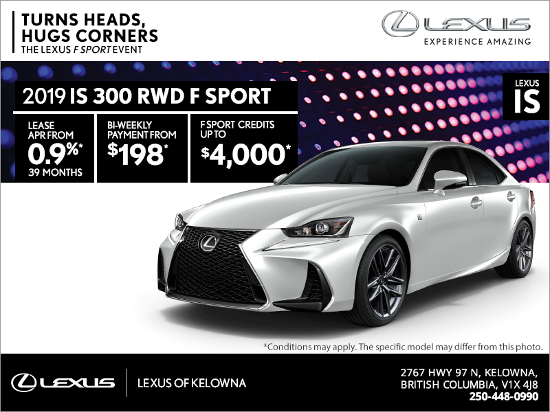 Get the 2019 Lexus IS 300 today!