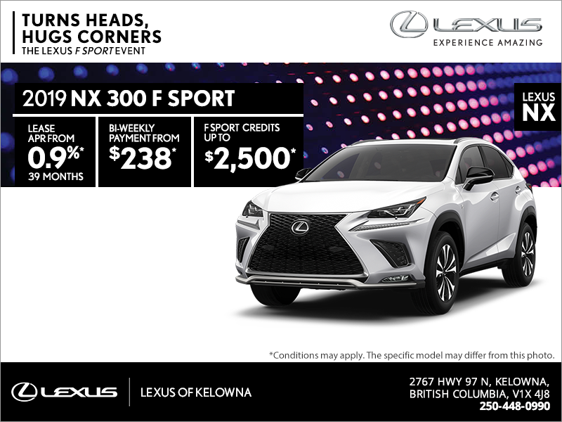 Get the 2019 Lexus NX 300 today!