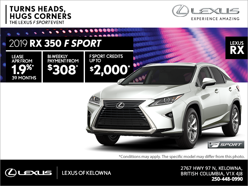 Get the 2019 Lexus RX 350 today!