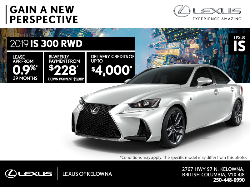 Get the 2019 Lexus IS 300 today!
