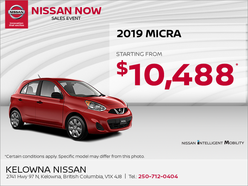 Get the 2019 Nissan Micra Today!