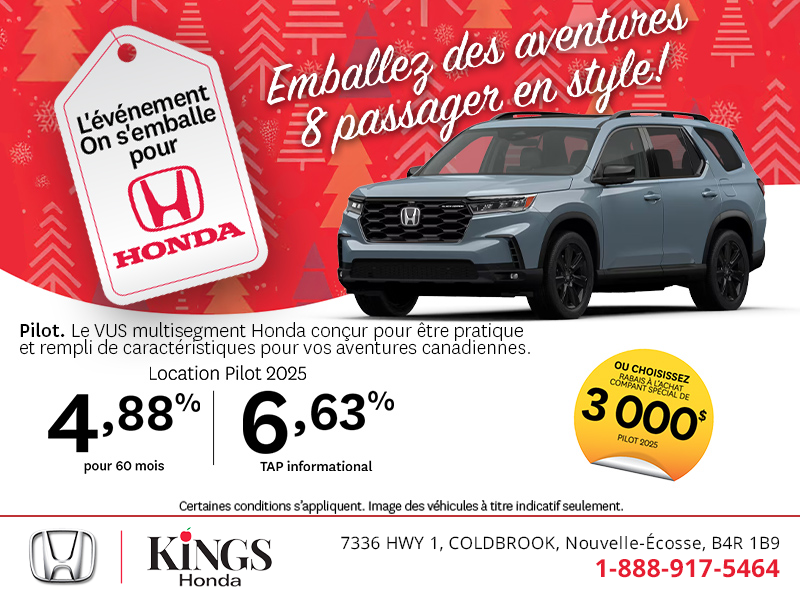 Obtenez le Honda Pilot 2025 !