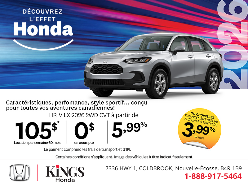 Obtenez le Honda HR-V 2026 !