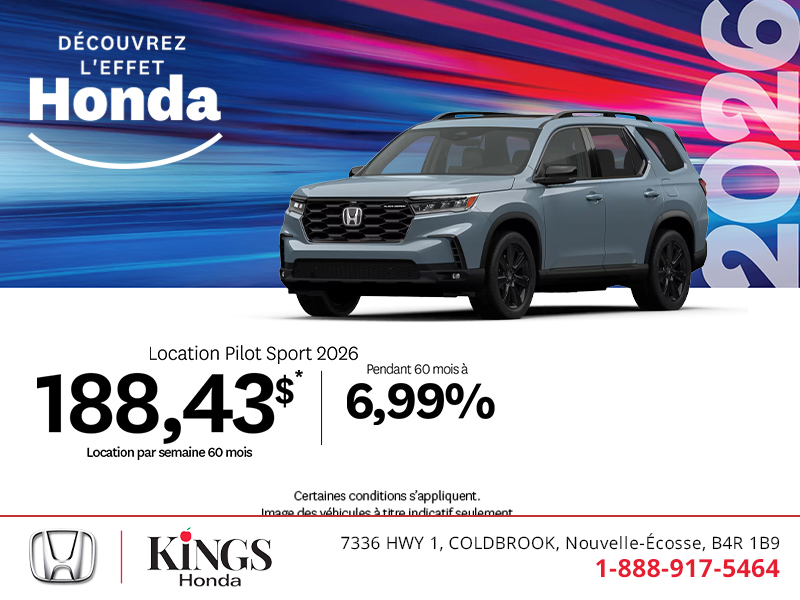 Obtenez le Honda Pilot 2026 !