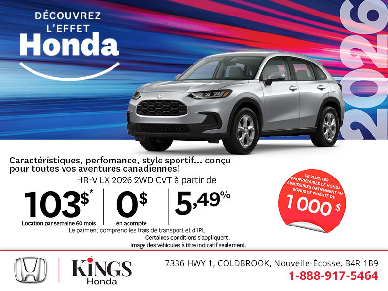 Obtenez le Honda HR-V 2026 !