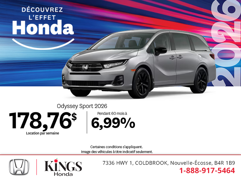 Obtenez le Honda Odyssey 2026 !