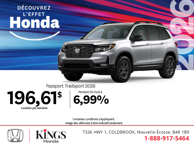 Procurez-vous le Honda Passport 2026 !
